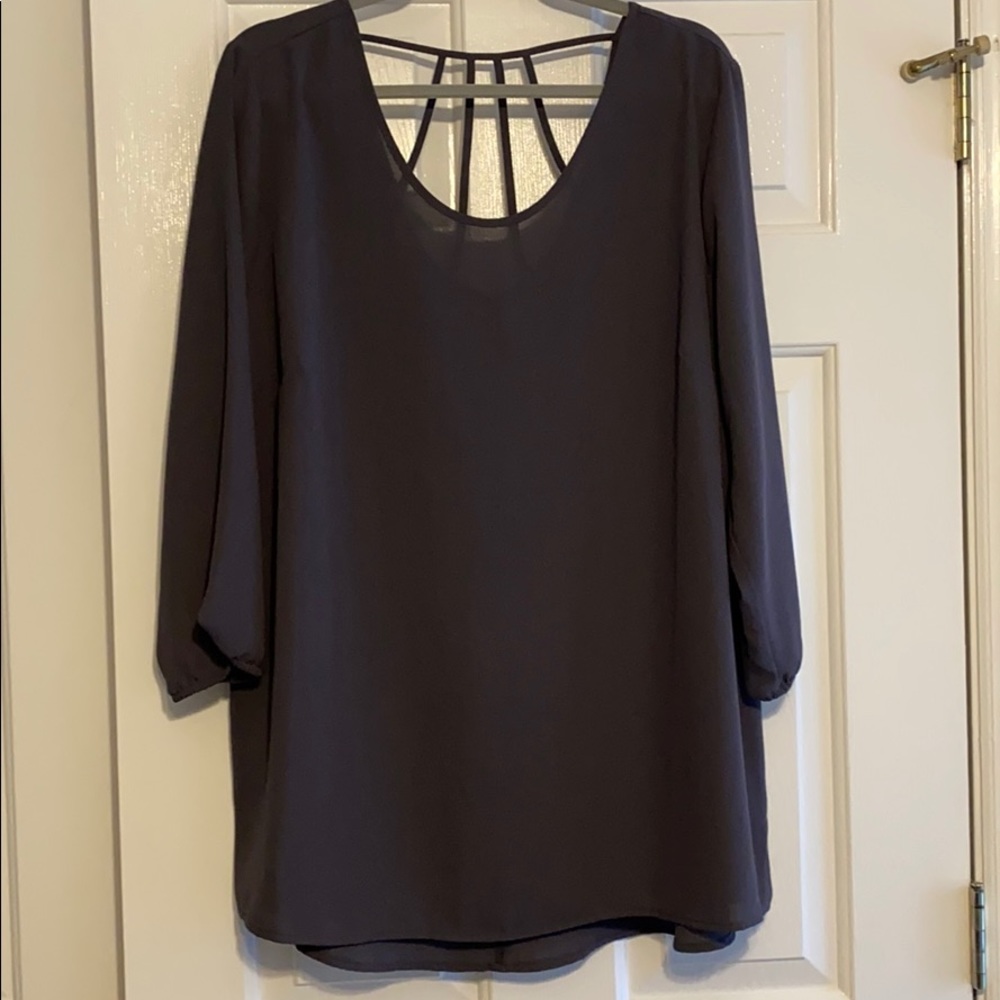 Gray Maurices top with detailed back